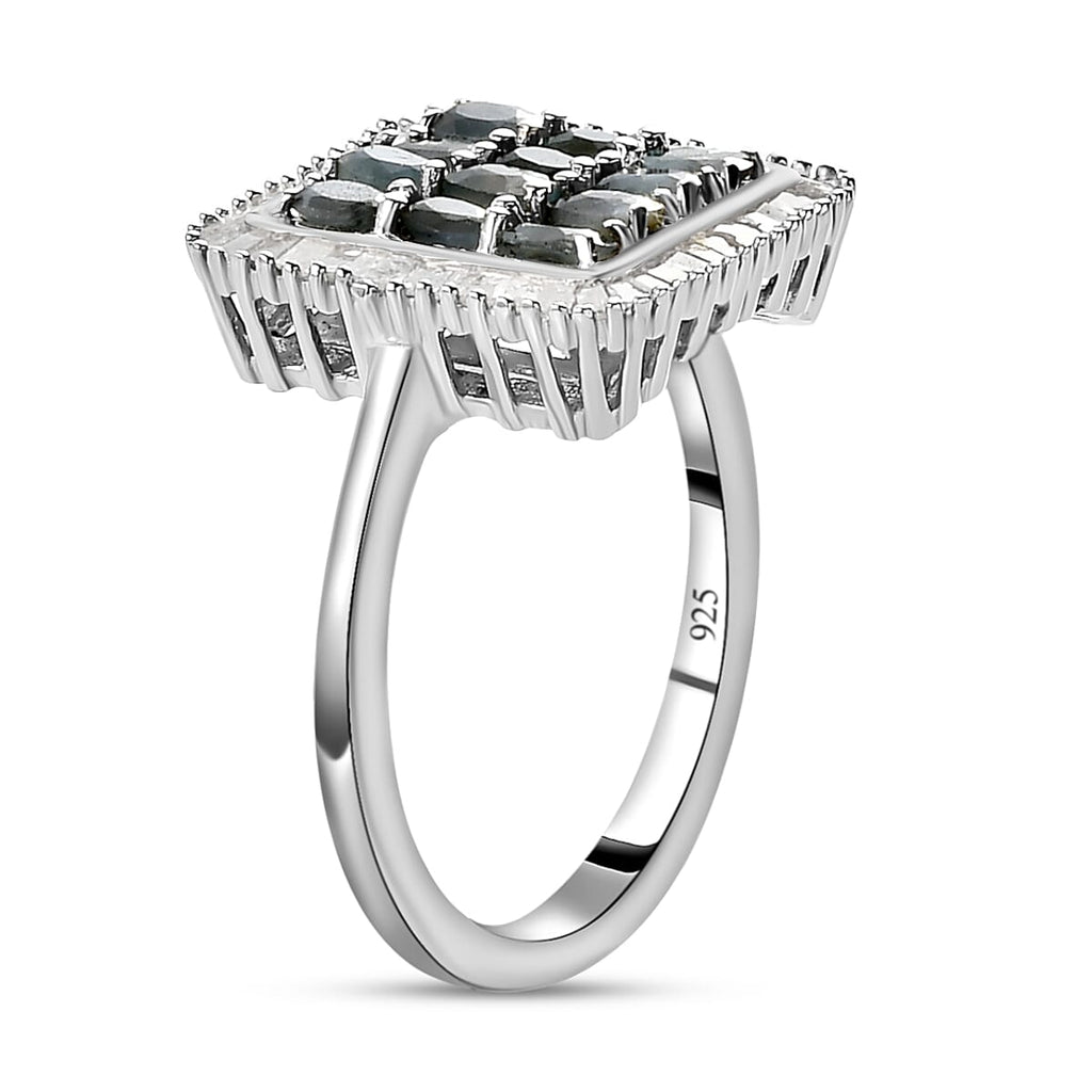 Alexandrite and Diamond Ring in Platinum Overlay Sterling Silver 1.25 Ct.