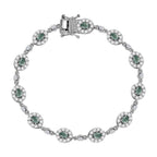 Alexandrite and Natural Cambodian Zircon Cluster Bracelet (Size - 8) in Platinum Overlay Sterling Silver 6.48 Ct, Silver Wt. 11.50 Gms