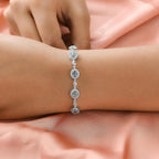 Alexandrite and Natural Cambodian Zircon Cluster Bracelet (Size - 8) in Platinum Overlay Sterling Silver 6.48 Ct, Silver Wt. 11.50 Gms