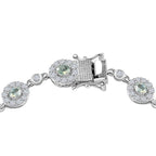 Alexandrite and Natural Cambodian Zircon Cluster Bracelet (Size - 8) in Platinum Overlay Sterling Silver 6.48 Ct, Silver Wt. 11.50 Gms