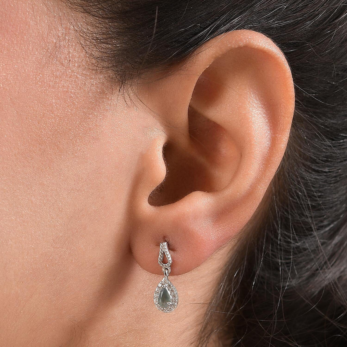 Alexandrite and Natural Zircon Dangling Earrings (With Push Back) in Platinum Overlay Sterling Silver 7194505 3
