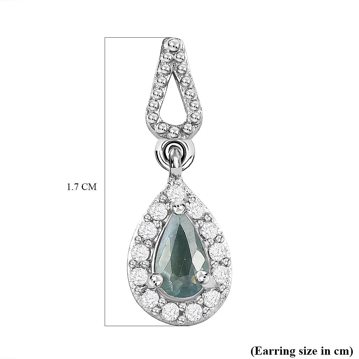 Alexandrite and Natural Zircon Dangling Earrings (With Push Back) in Platinum Overlay Sterling Silver 7194505 6