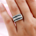 Alexandrite & Natural Zircon Half Eternity Ring in Platinum Overlay Sterling Silver 1.20 Ct.