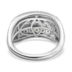 Alexandrite & Natural Zircon Half Eternity Ring in Platinum Overlay Sterling Silver 1.20 Ct.