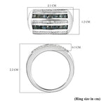 Alexandrite & Natural Zircon Half Eternity Ring in Platinum Overlay Sterling Silver 1.20 Ct.