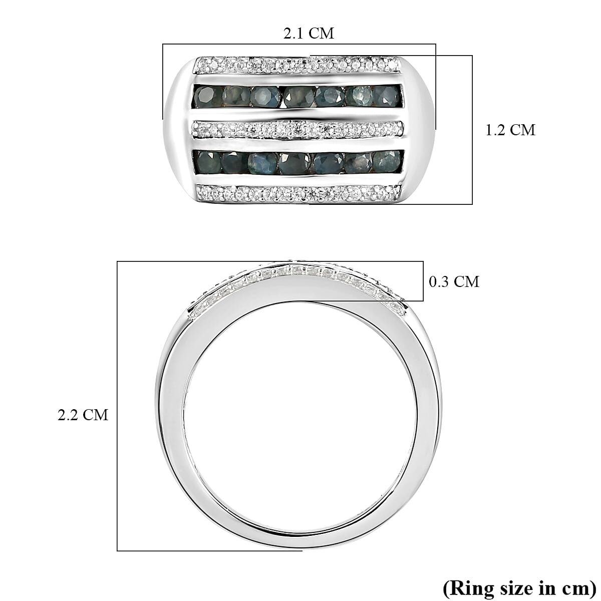 Alexandrite &amp; Natural Zircon Half Eternity Ring in Platinum Overlay Sterling Silver 1.20 Ct. 8962113 6