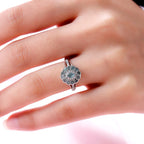 Alexandrite & Natural Zircon Ring in Platinum Overlay Sterling Silver 1.00 Ct.
