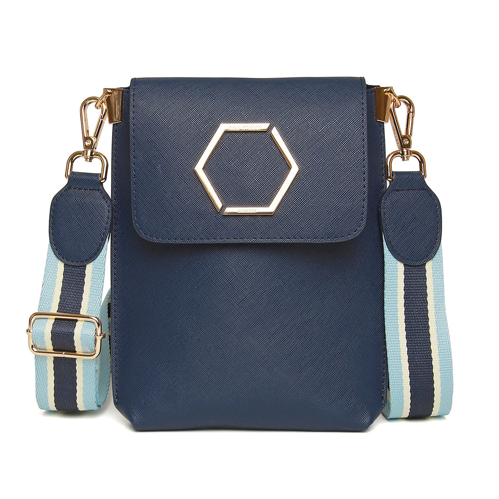 Alice Wheeler Brompton Honeycomb Crossbody Bag - Navy