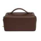 Alice Wheeler Leather Train Case - Brown