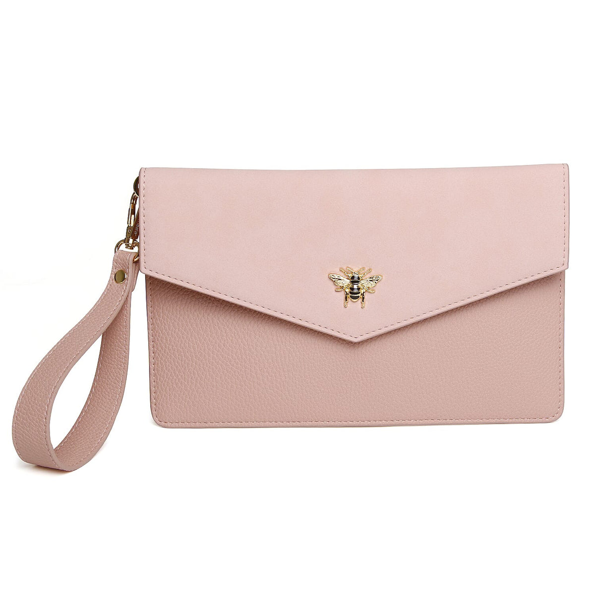 Alice Wheeler Pink Chelsea Clutch with Bee Detail &amp; Handle Hold 8133058 1