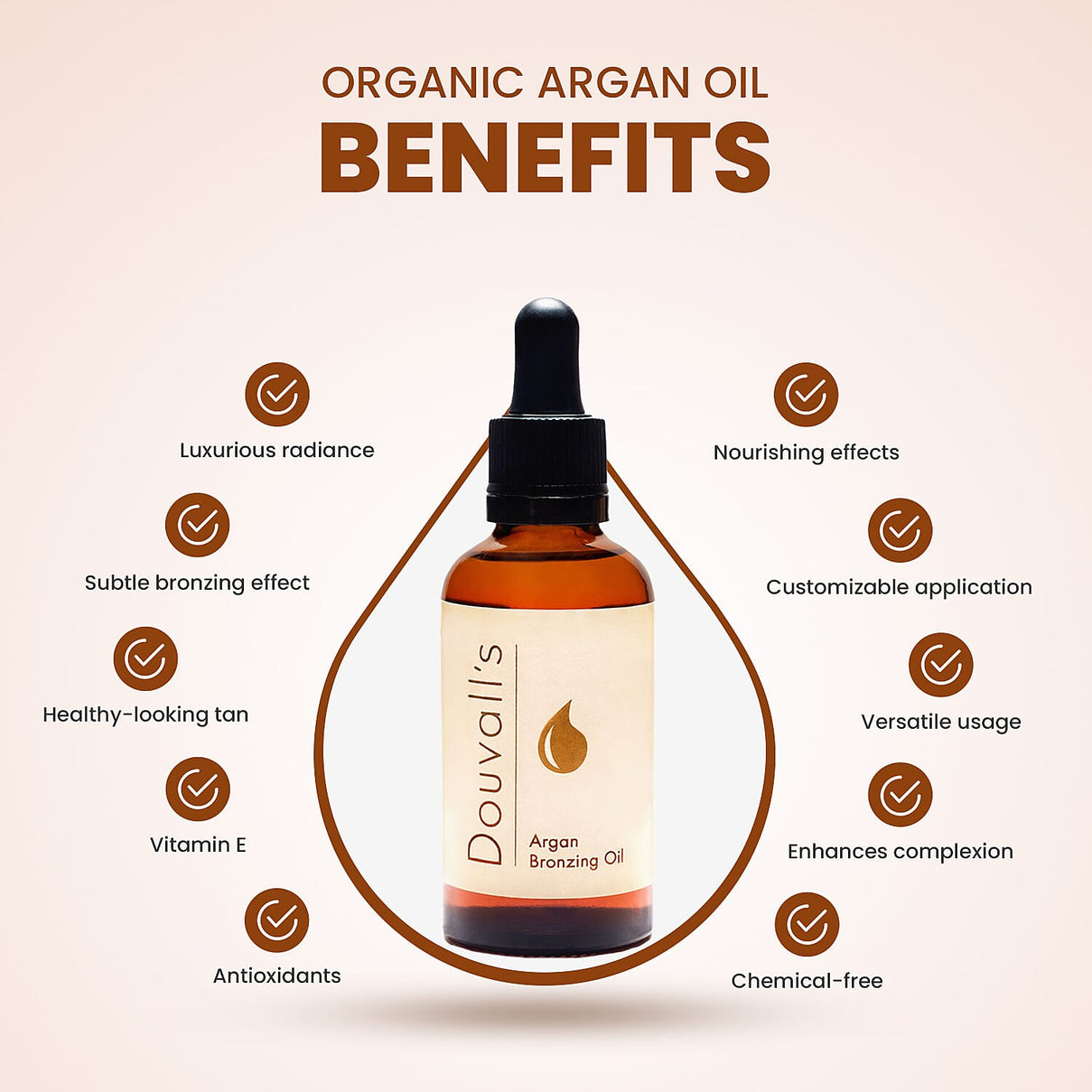 Alicia Douvall 100% Organic Argan Oil Bronzing 50ml with Dropper 2671540 6