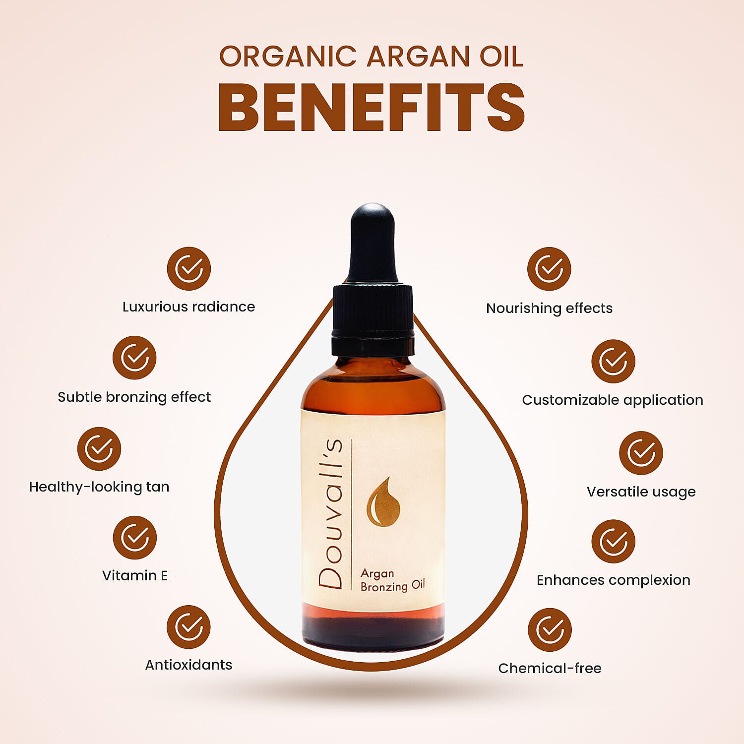 Alicia Douvall 100% Organic Argan Oil Bronzing 50ml with Dropper 2671540 6