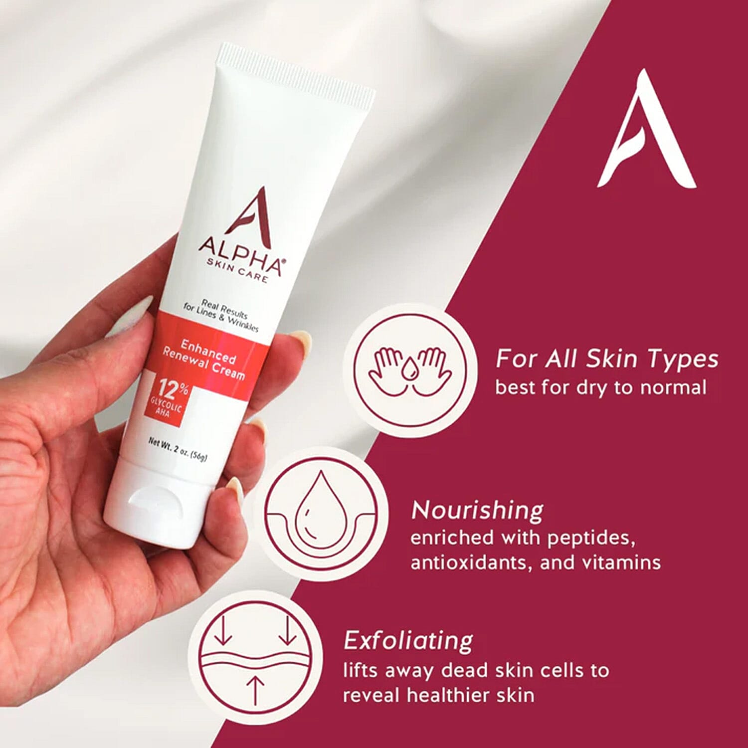 Alpha Enhanced Renewal Cream 12% Glycolic AHA for Radiance Boosting Moisturiser 8246601 3