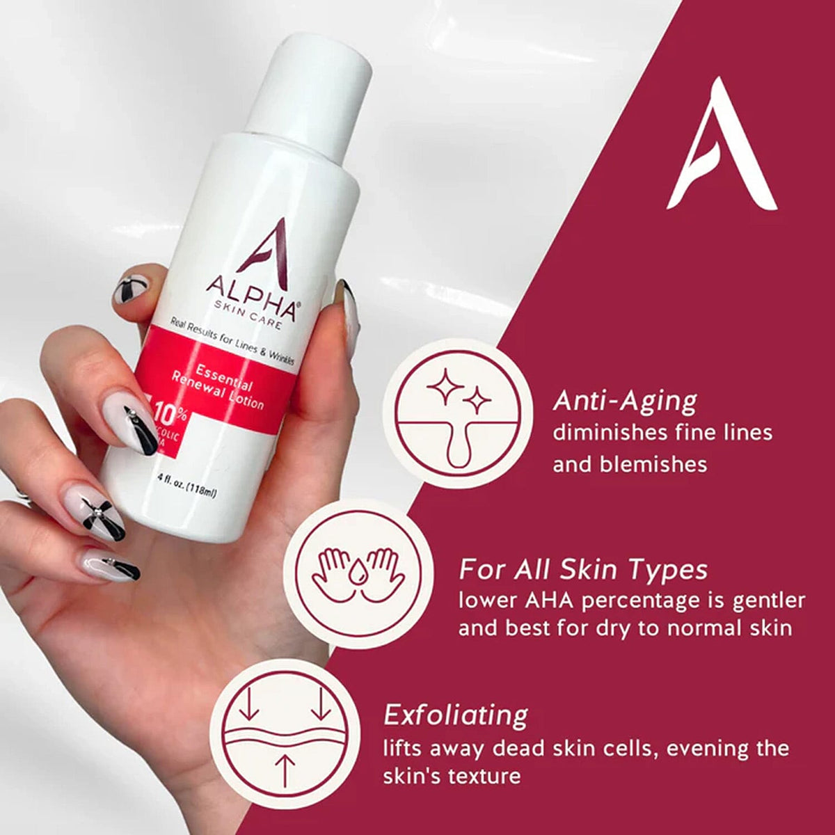 Alpha Essential Renewal Lotion 10% Glycolic AHA for Smooth &amp; Hydrate Skin 8246600 3