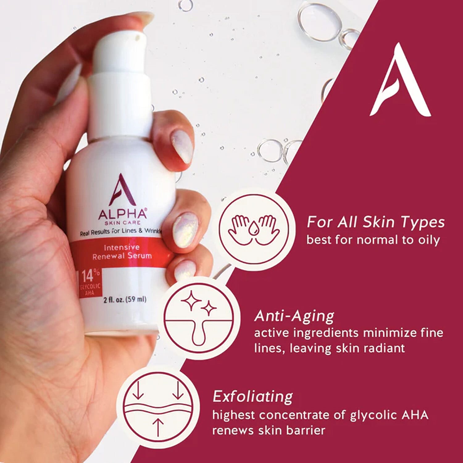 Alpha Intensive Renewal Serum 14% Glycolic AHA for Resurfacing Night Serum 8246602 3