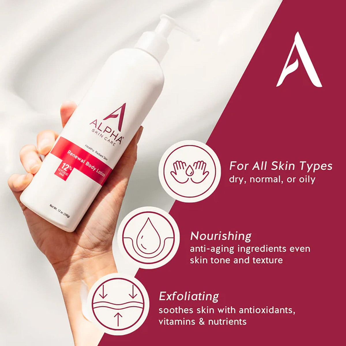 Alpha Renewal Body Lotion 12% Glycolic AHA for Smooth &amp; Brighten Skin 8246604 0