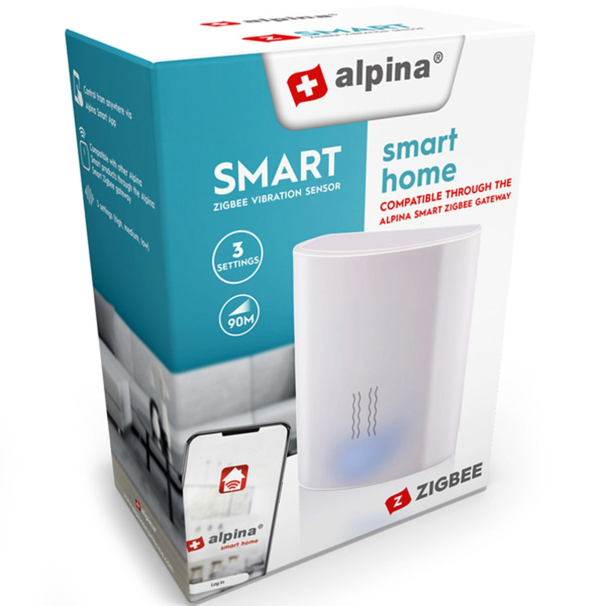 Alpina Smart Home Zigbee Vibration Sensor (Range 90m) 7977747 1
