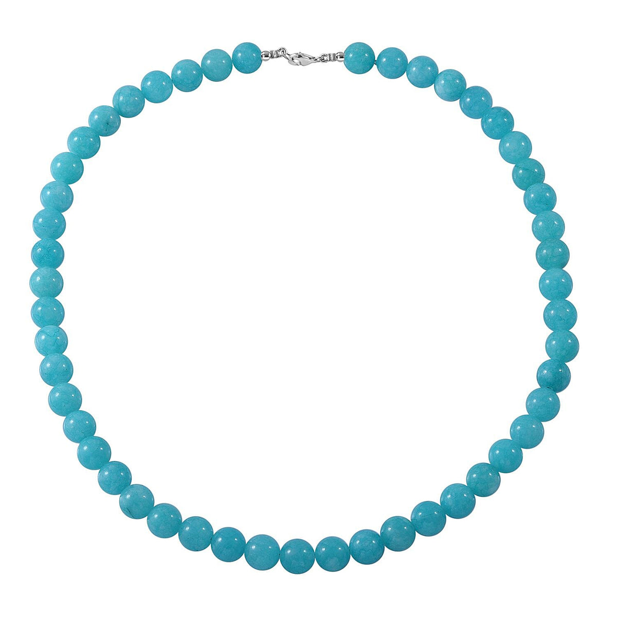 Amaznite Quartz Beads Necklace (Size-20) in Sterling Silver 250.00 Ct. 8962143 2