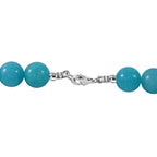 Amazonite Quartz Beads Necklace (Size 18) with Lobster Clasp in Rhodium Overlay Sterling Silver 250.00 Ct.