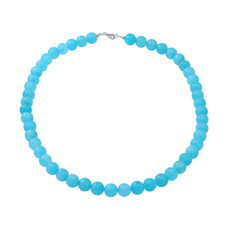Amaznite Quartz Beads Necklace (Size-20) in Sterling Silver 250.00 Ct. 8962143 1