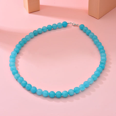 Amaznite Quartz Beads Necklace (Size-20) in Sterling Silver 250.00 Ct. 8962143 2