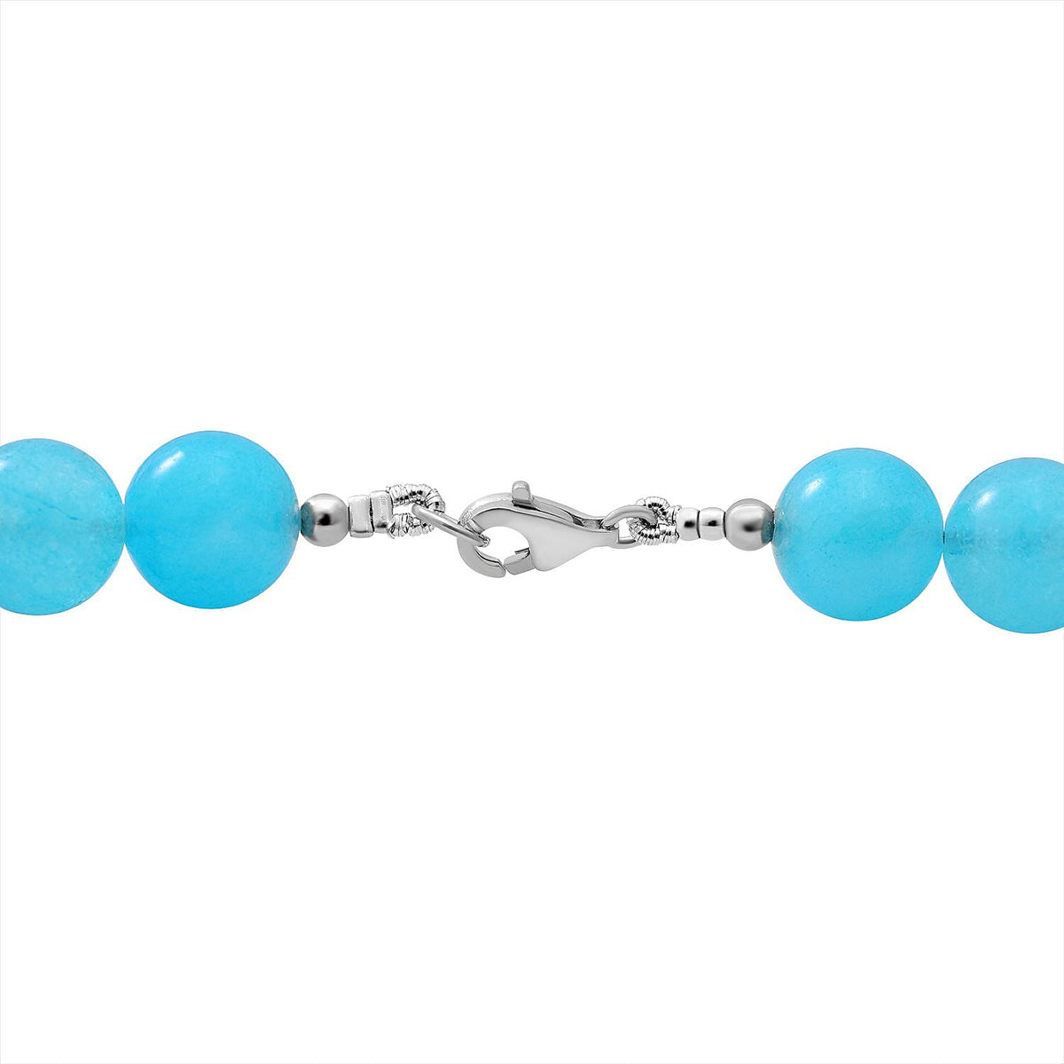 Amaznite Quartz Beads Necklace (Size-20) in Sterling Silver 250.00 Ct. 8962143 9