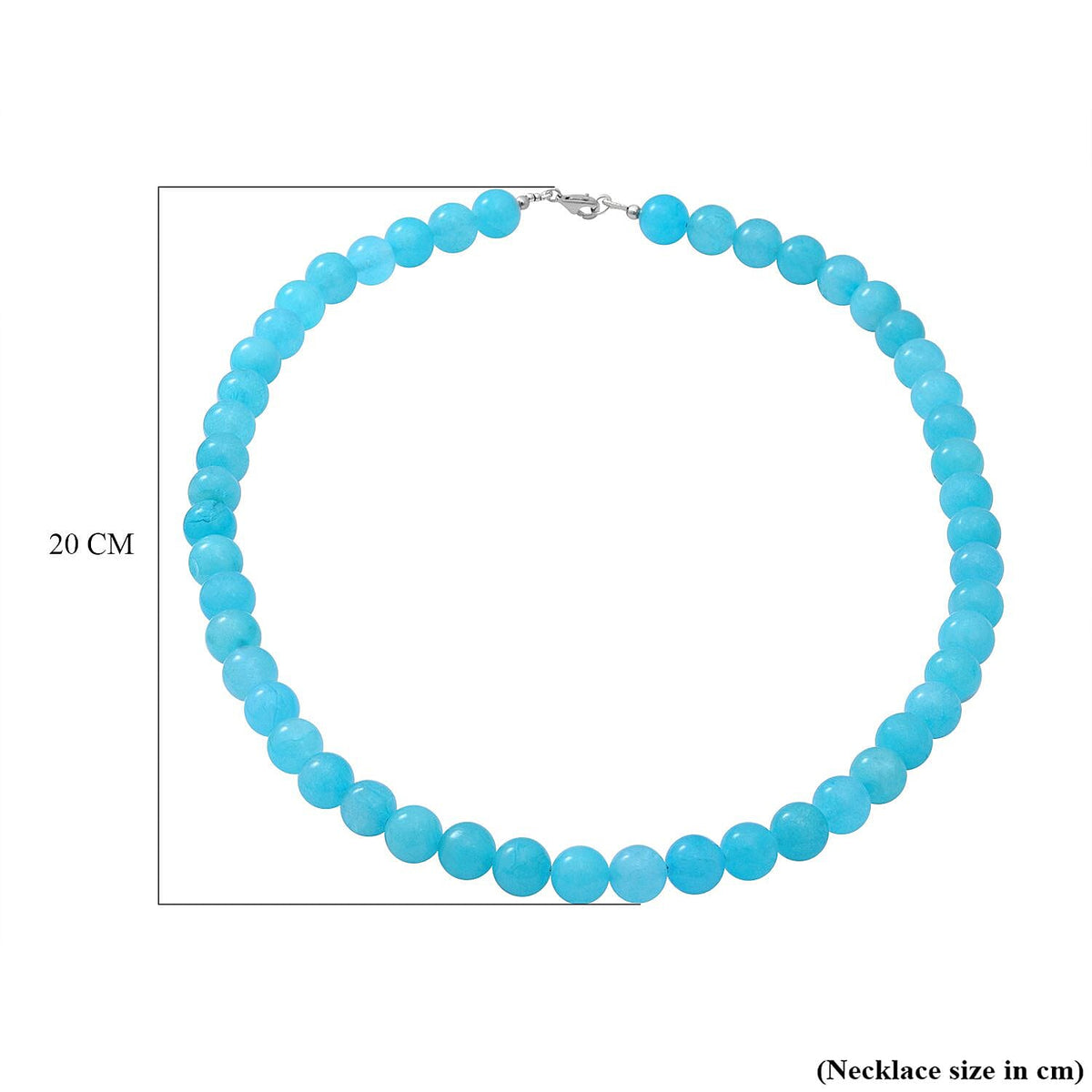 Amaznite Quartz Beads Necklace (Size-20) in Sterling Silver 250.00 Ct. 8962143 11