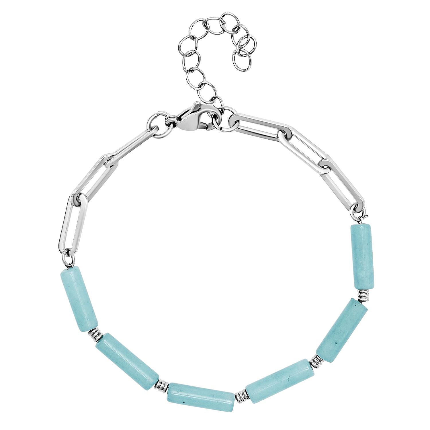 Amazonite Bracelet (Size - 7.5 with Extender) in Stainless Steel 18.00 Ct. 7273811 0