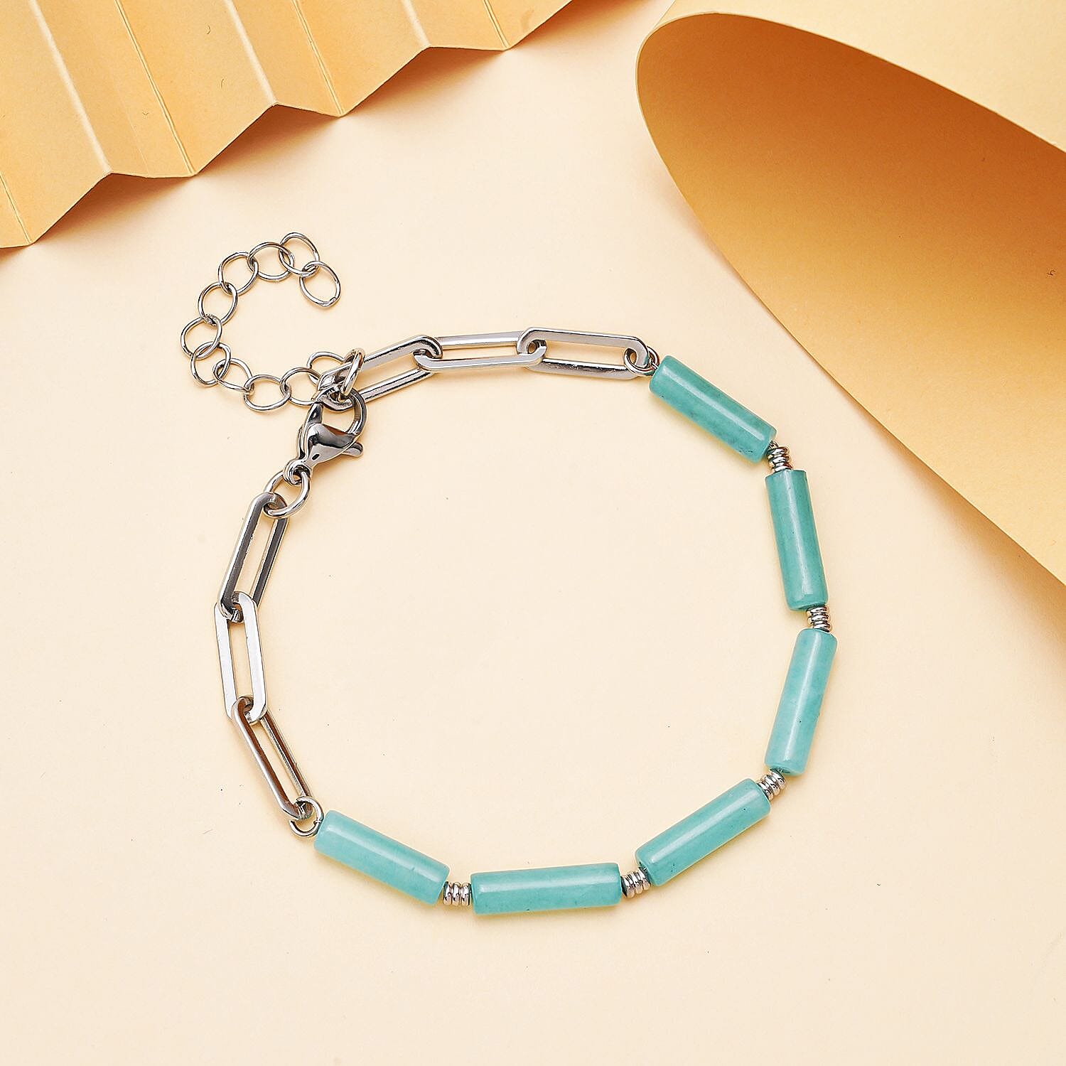 Amazonite Bracelet (Size - 7.5 with Extender) in Stainless Steel 18.00 Ct. 7273811 1