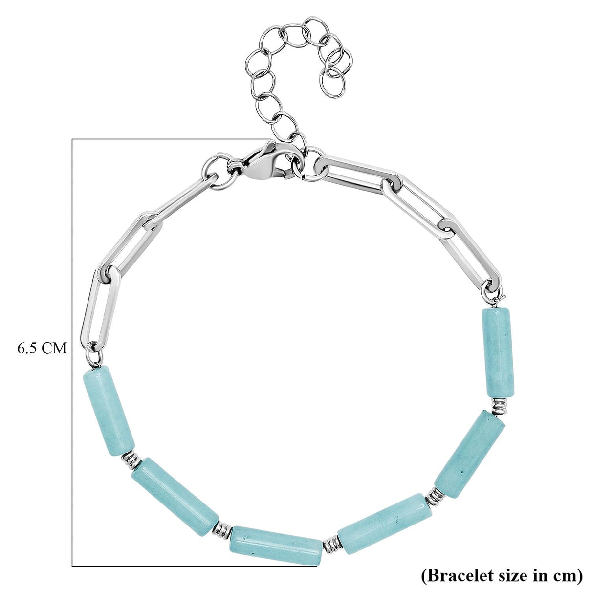 Amazonite Bracelet (Size - 7.5 with Extender) in Stainless Steel 18.00 Ct. 7273811 2