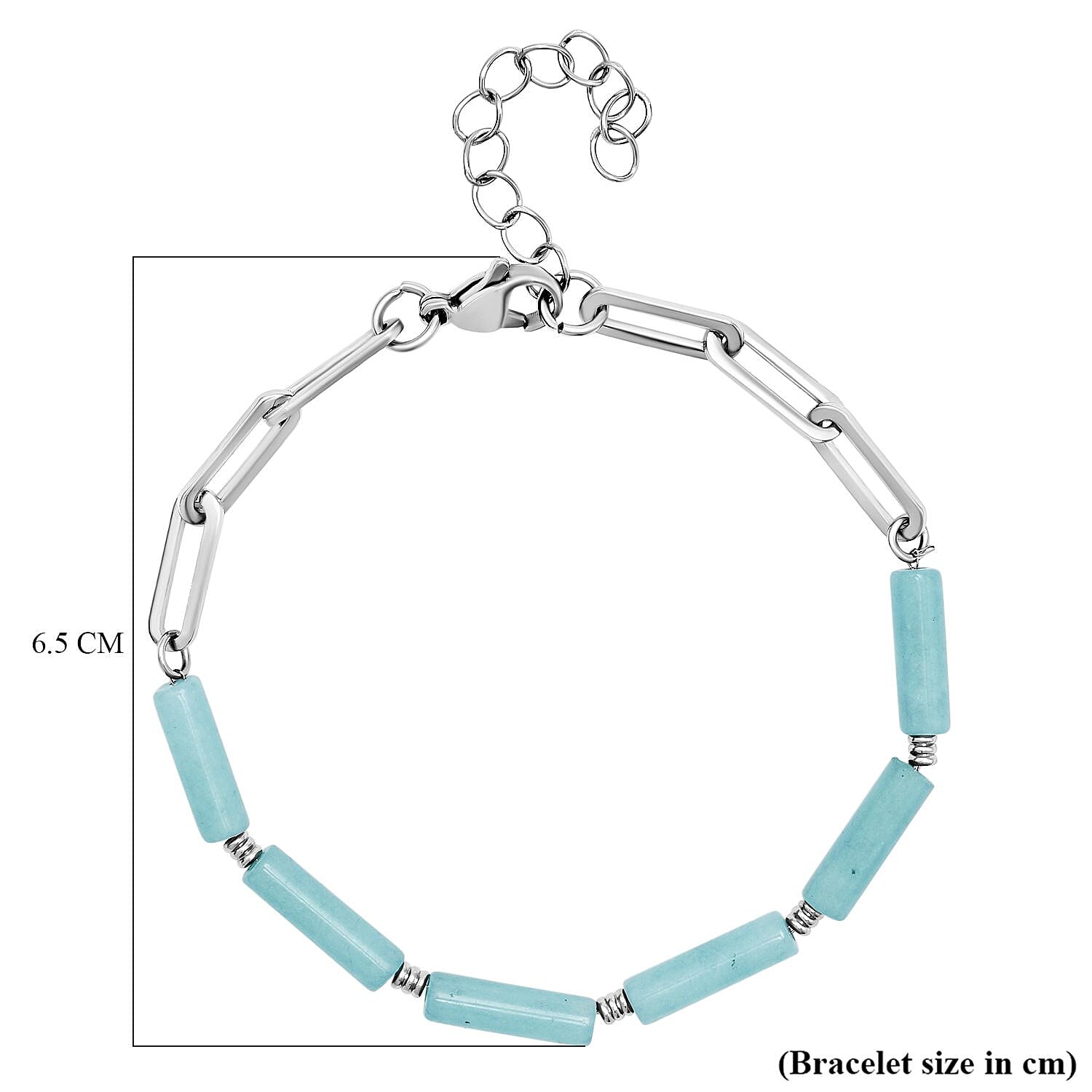 Amazonite Bracelet (Size - 7.5 with Extender) in Stainless Steel 18.00 Ct. 7273811 2