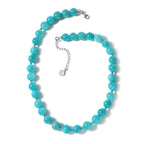 Collecters Edition - Amazonite Beads Necklace (Size - 18) in Rhodium Overlay Sterling Silver 350.00 Ct.