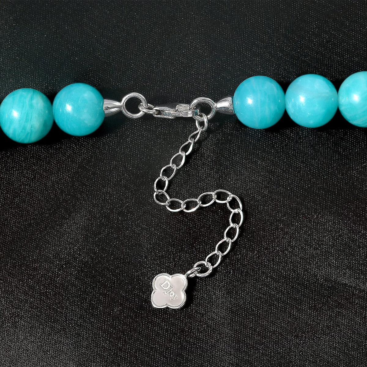 Collecters Edition - Amazonite Beads Necklace (Size - 18) in Rhodium Overlay Sterling Silver 350.00 Ct. 7798243 3
