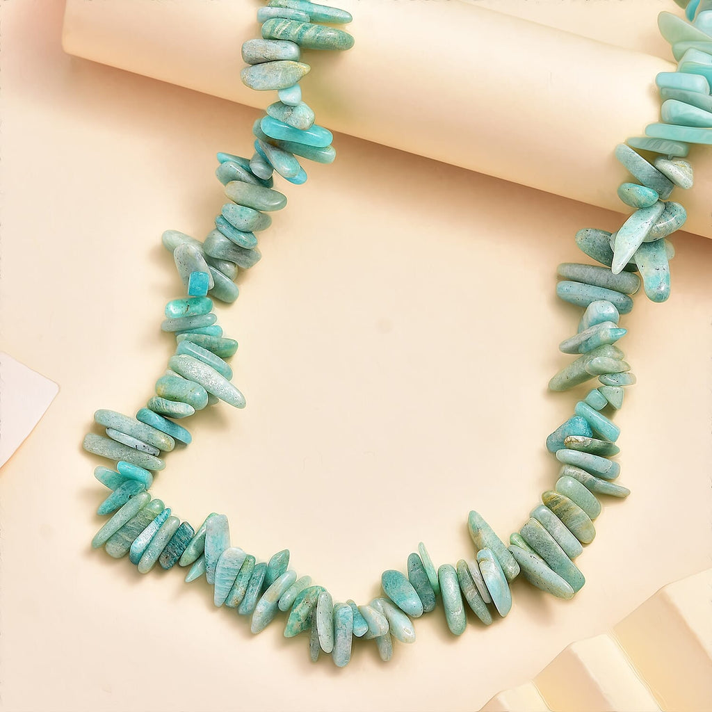 Amazonite Necklace (Size - 20) in Rhodium Sterling Silver 360.0 Ct