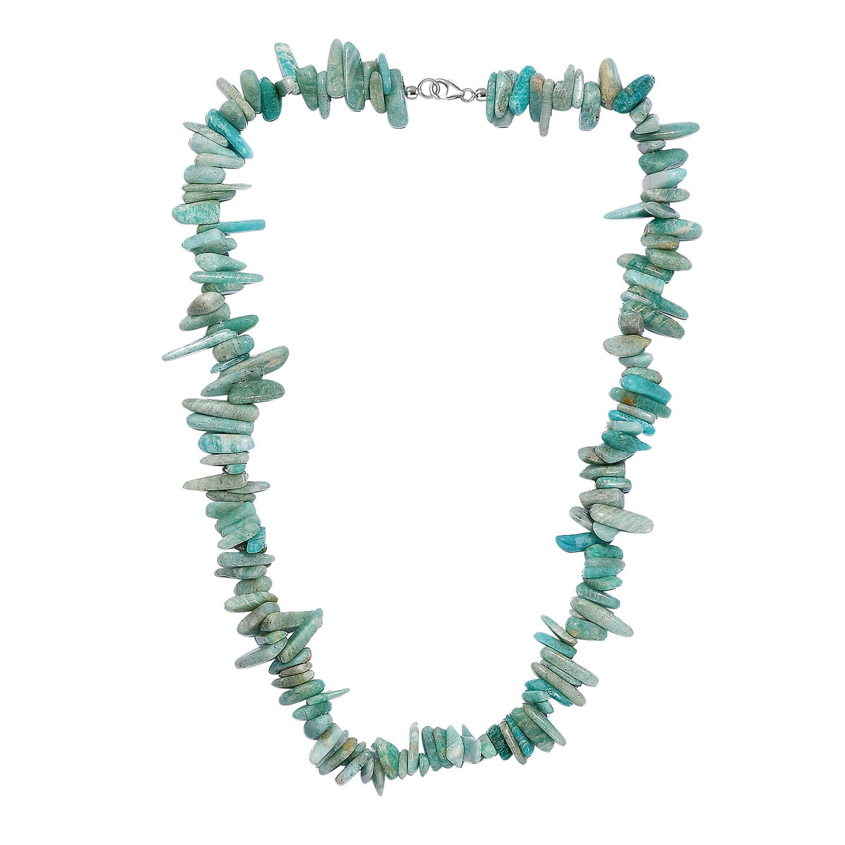 Amazonite Necklace (Size - 20) in Rhodium Overlay Sterling Silver 360.0 Ct 7955952 3