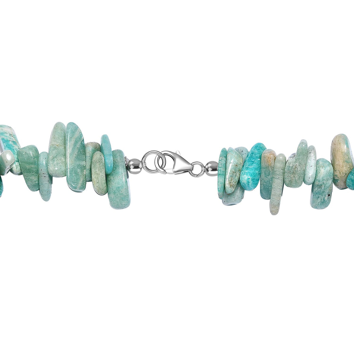 Amazonite Necklace (Size - 20) in Rhodium Overlay Sterling Silver 360.0 Ct 7955952 4