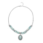 Amazonite Necklace (Size -  18 With 2 Inch Extender) in Silver Tone 129.00 Ct.