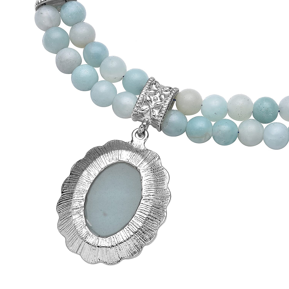 Amazonite Necklace (Size -  18 With 2 Inch Extender) in Silver Tone 129.00 Ct. 6921668 4
