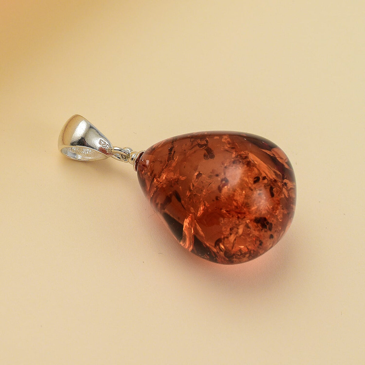 Baltic Amber Solitaire Pendant in Sterling Silver 20.00 Ct 7747422 1