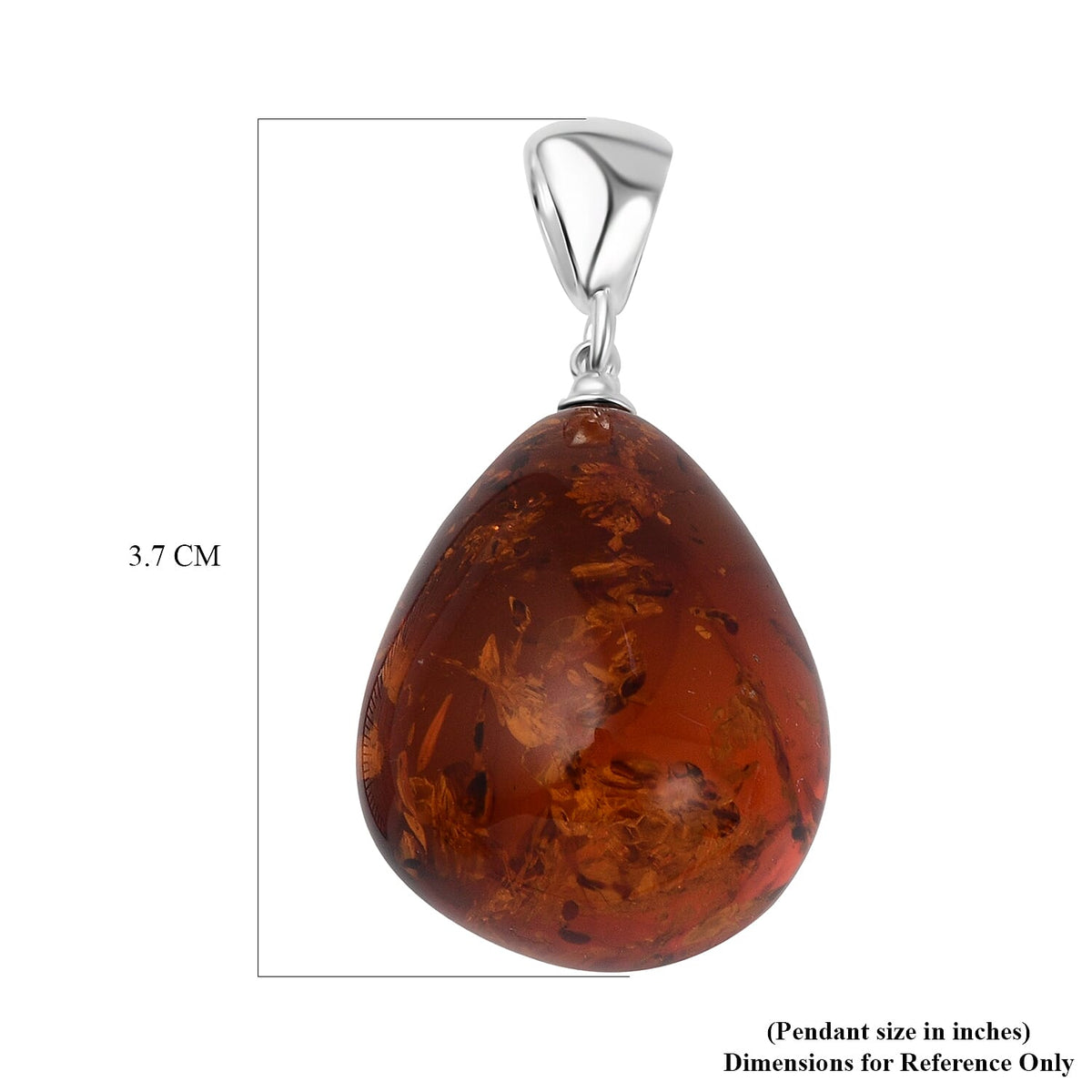 Baltic Amber Solitaire Pendant in Sterling Silver 20.00 Ct 7747422 3
