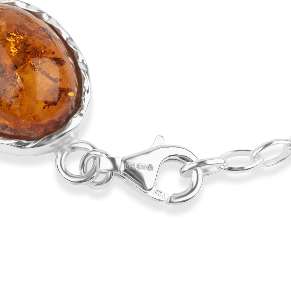 Amber Bracelet (Size - 8) Sterling Silver 50.00 Ct, Silver Wt.16.00 Gms.