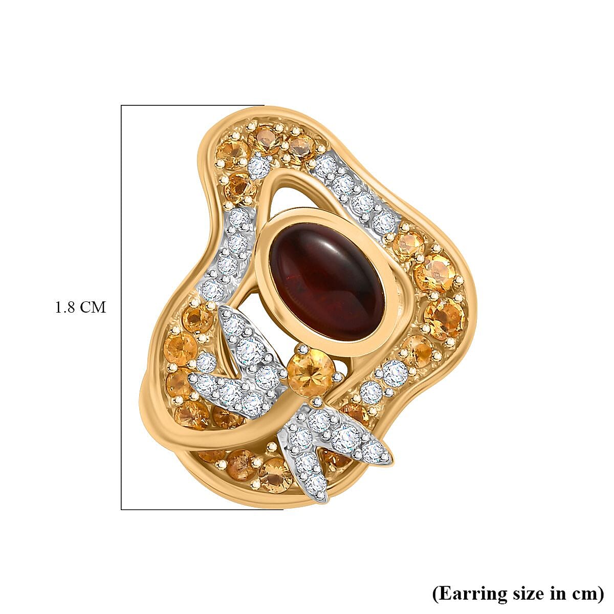 GP Italian Garden Collection - Amber, Citrine and Natural Zircon Earrings in 18K Vermeil Yellow Gold Plated Sterling Silver 1.78 Ct, Silver Wt. 5.79 Gms 7768196 6