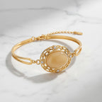 Amber & Cubic Zirconia Bracelet (Size - 7.5 with Ext) Sterling Silver 10.08 Ct, Silver Wt. 9.00 Gms.