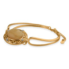Amber & Cubic Zirconia Bracelet (Size - 7.5 with Ext) Sterling Silver 10.08 Ct, Silver Wt. 9.00 Gms.