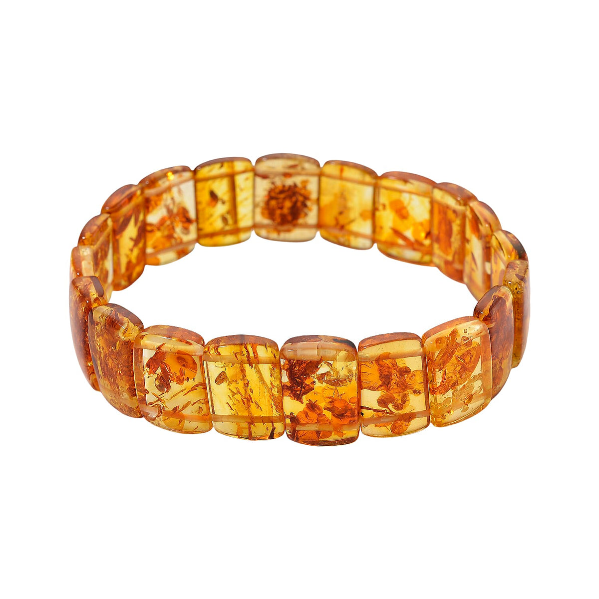 Natural Amber Stretchable Bracelet (Size - 7.5) 45.00 Ct. 8215369 0