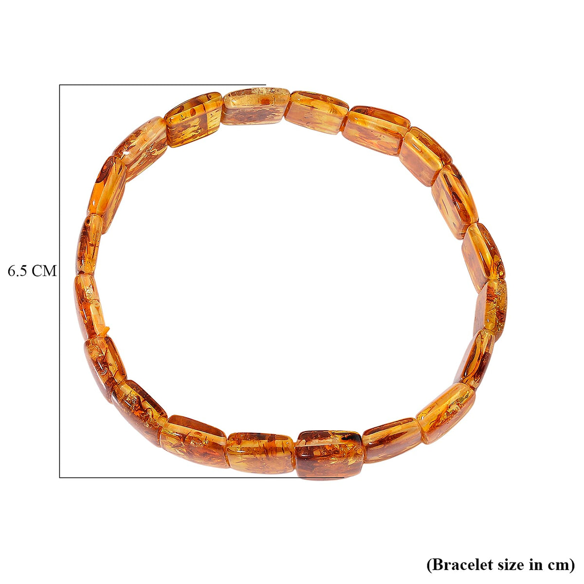 Natural Amber Stretchable Bracelet (Size - 7.5) 45.00 Ct. 8215369 4