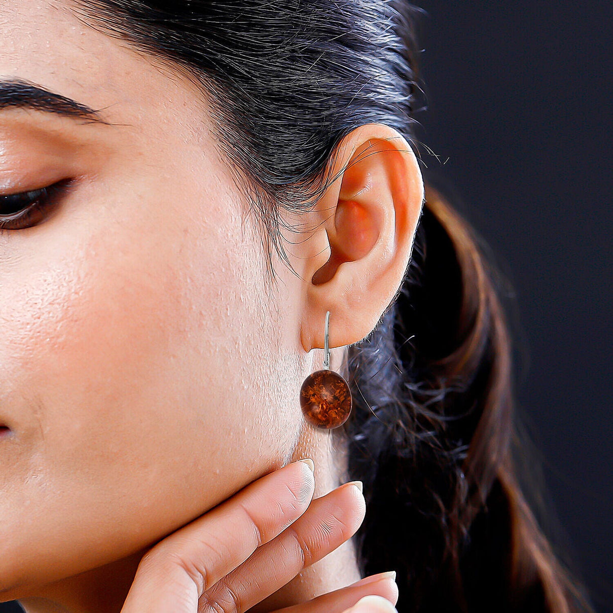 Tucson Special- Amber Lever Back Earrings in Platinum Overlay Sterling Silver 7346852 2