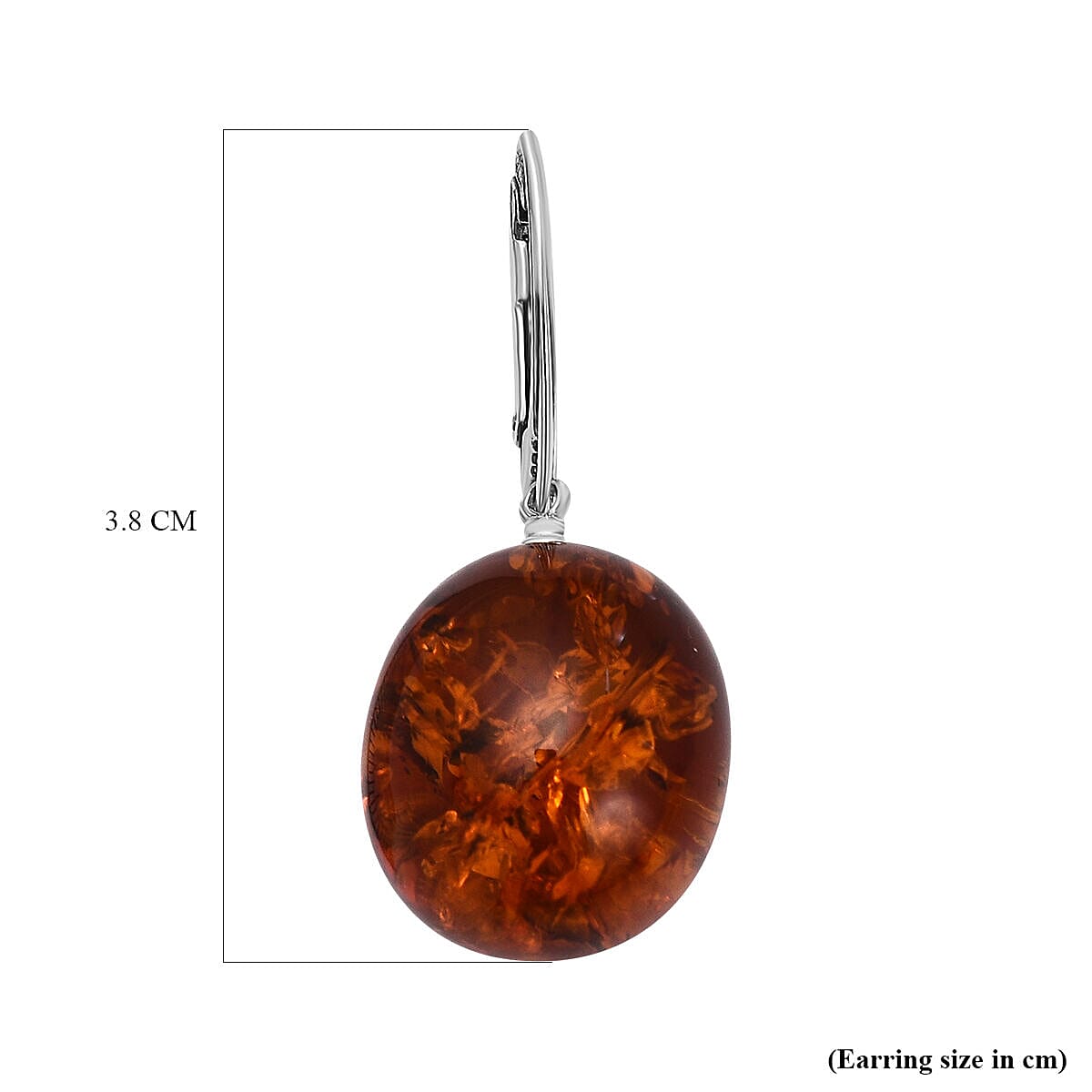 Tucson Special- Amber Lever Back Earrings in Platinum Overlay Sterling Silver 7346852 4