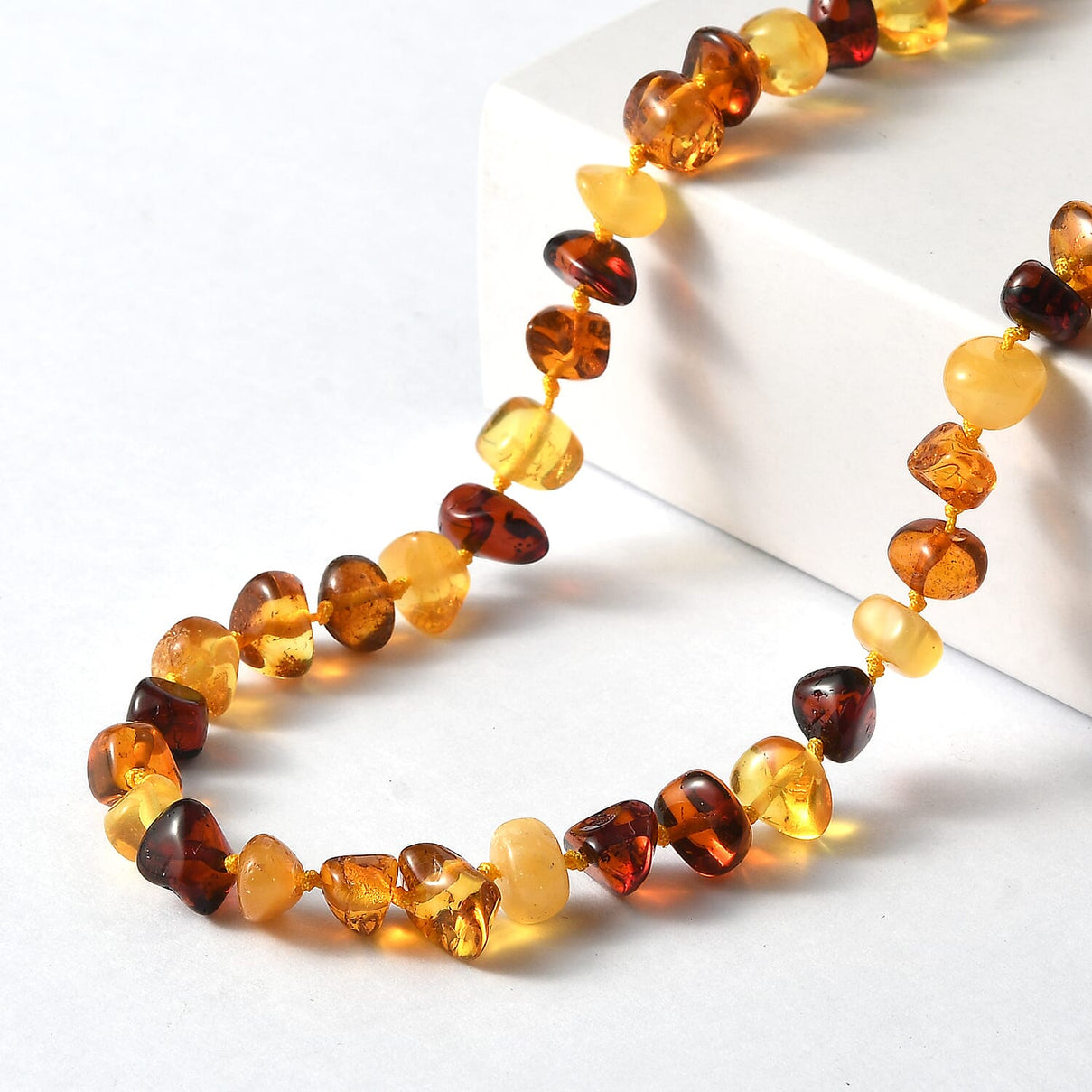 One Time Deal- Baltic Amber Organic Shape Necklace (Size - 20) - Multi 8411693 0