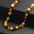 One Time Deal- Baltic Amber Organic Shape Necklace (Size - 20) - Multi